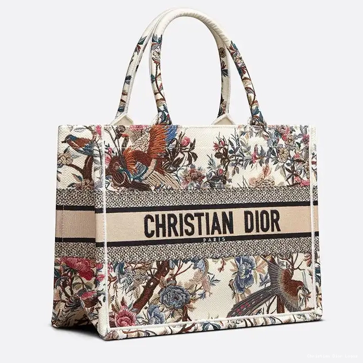 Cheap Motif Book Dior Tote White Canvas Jardin d'Hiver 0620 Luxury